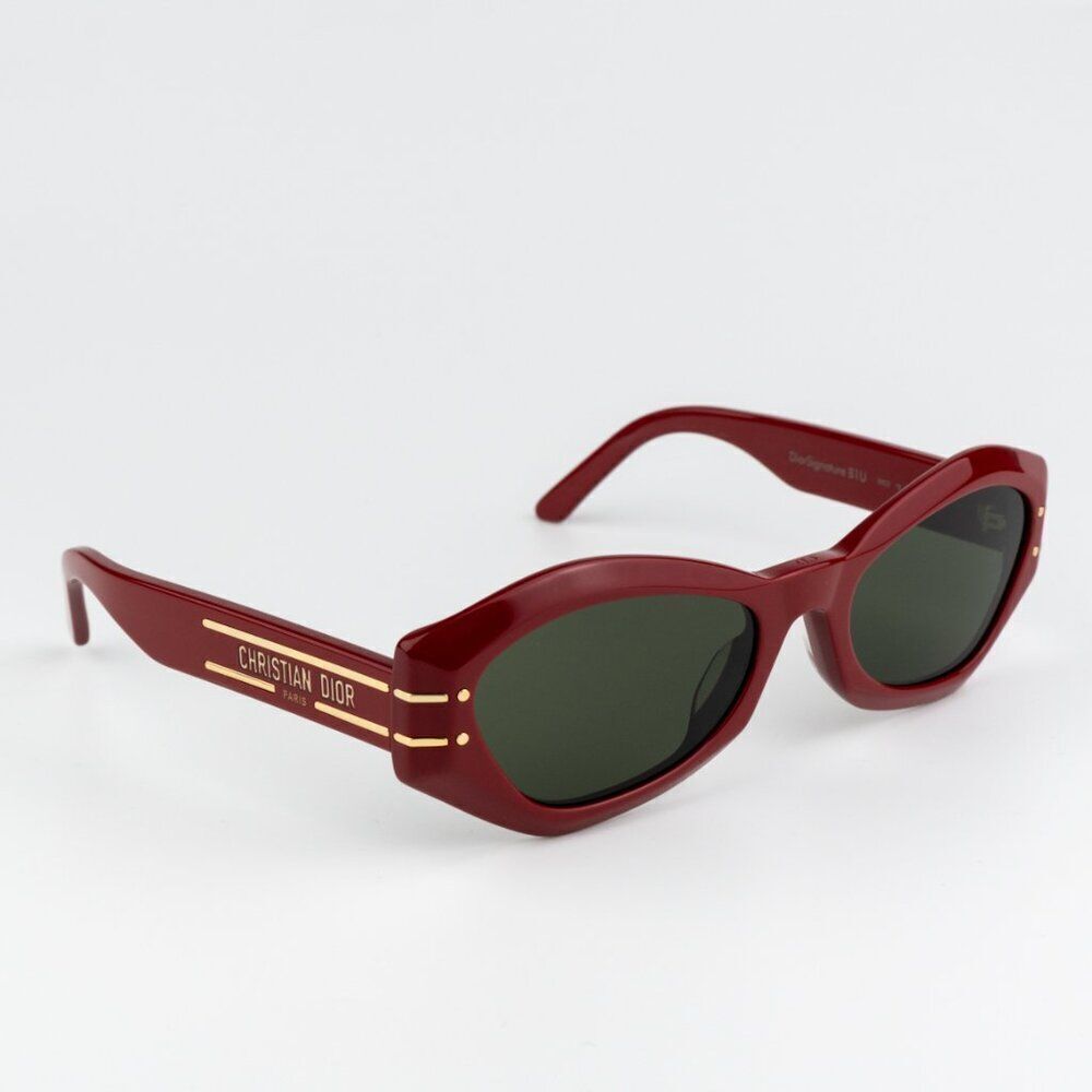 SALE! NEW Dior DIORSIGNATURE B1U 35C0 Shiny Red Green Women Sunglasses - Picture 5 of 12
